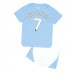 Cheap Manchester City Joao Cancelo #7 Home Football Kit Children 2023-24 Short Sleeve (+ pants)